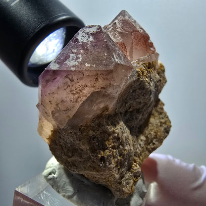 Skelett Phantom Amethyst Zepter auf Matrix Stufe Goboboseb, Namibia 49*38*33mm #12990