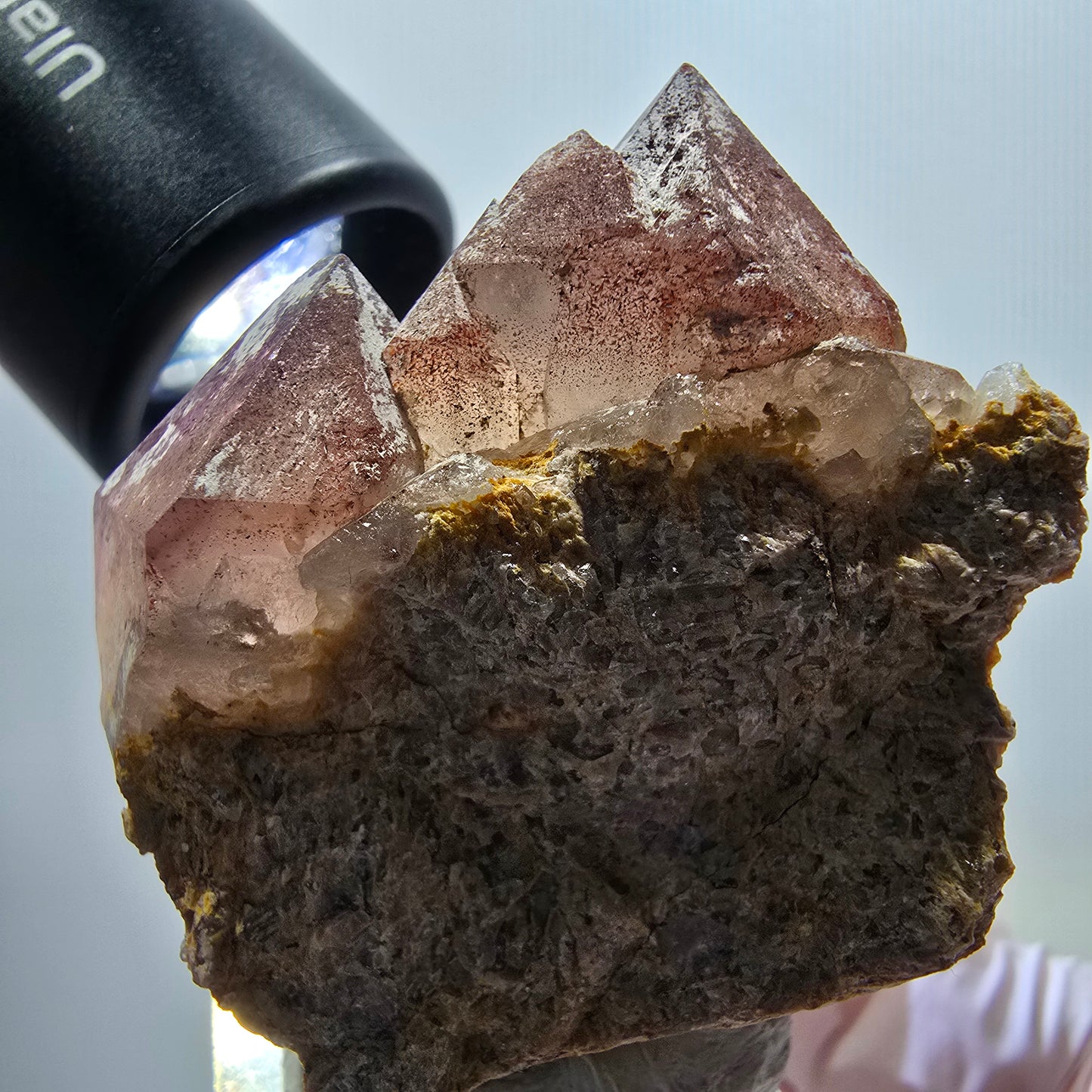Skelett Phantom Amethyst Zepter auf Matrix Stufe Goboboseb, Namibia 49*38*33mm #12990