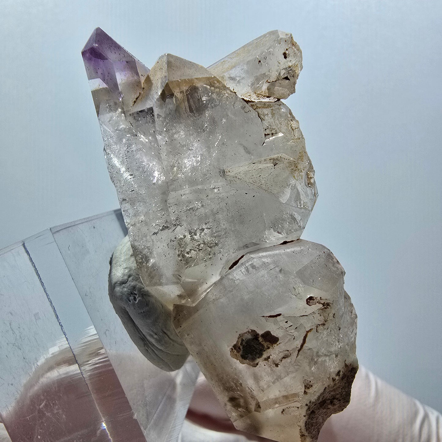 Seltene Skelett Phantom Amethyst Doppelender Spitze Goboboseb Namibia 55*24*18mm #12991