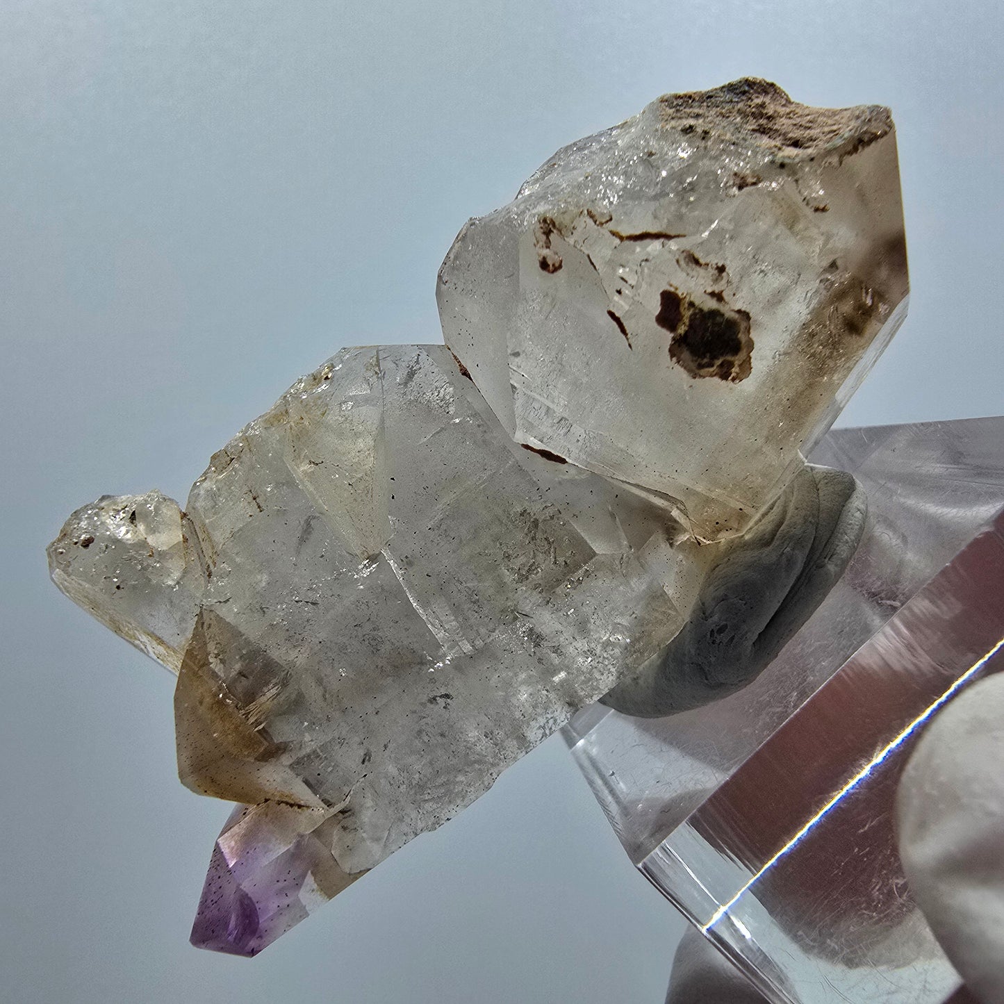 Seltene Skelett Phantom Amethyst Doppelender Spitze Goboboseb Namibia 55*24*18mm #12991
