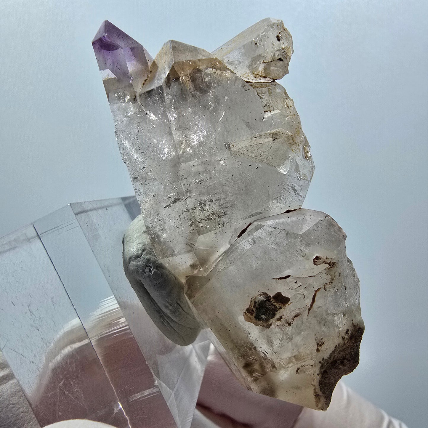 Seltene Skelett Phantom Amethyst Doppelender Spitze Goboboseb Namibia 55*24*18mm #12991