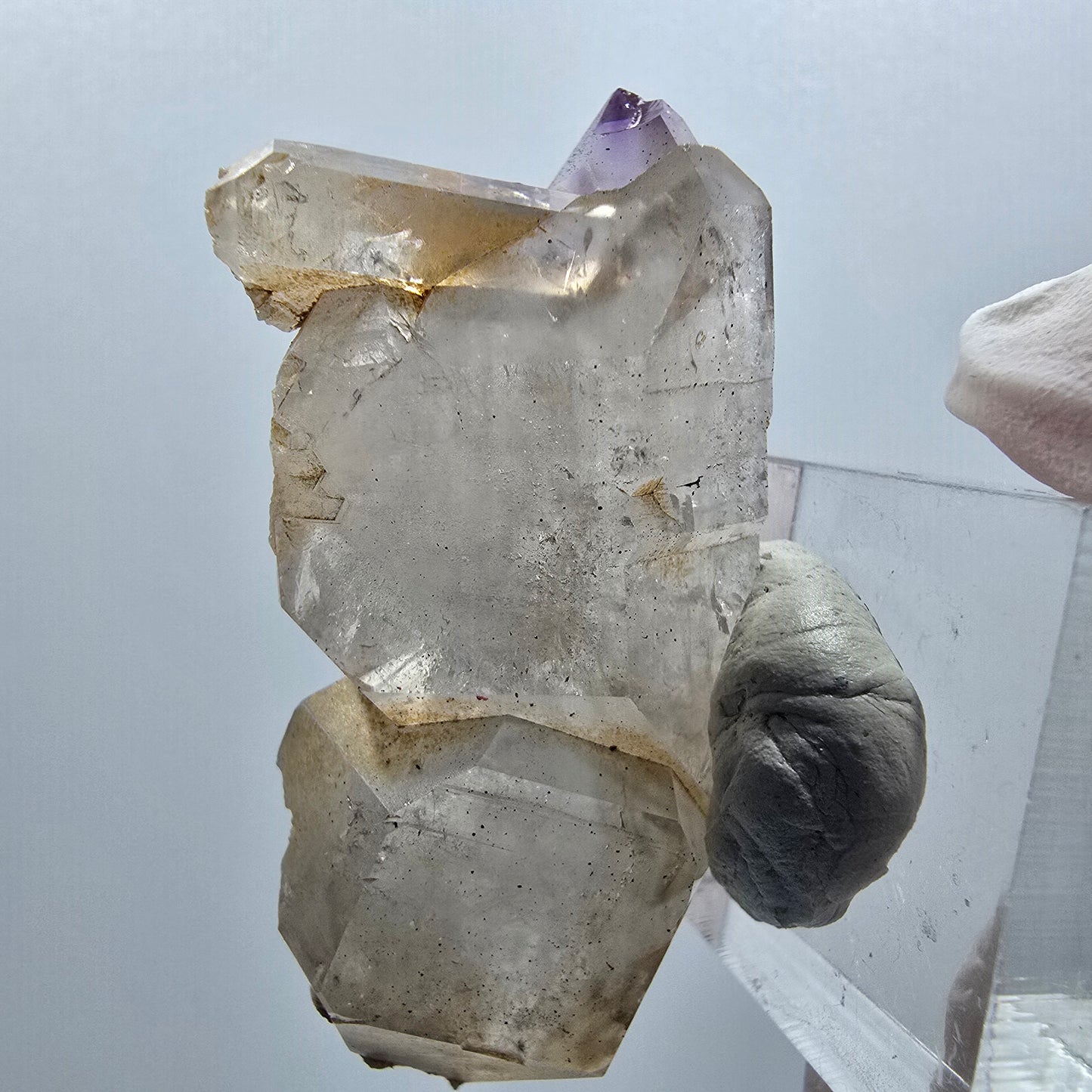 Seltene Skelett Phantom Amethyst Doppelender Spitze Goboboseb Namibia 55*24*18mm #12991