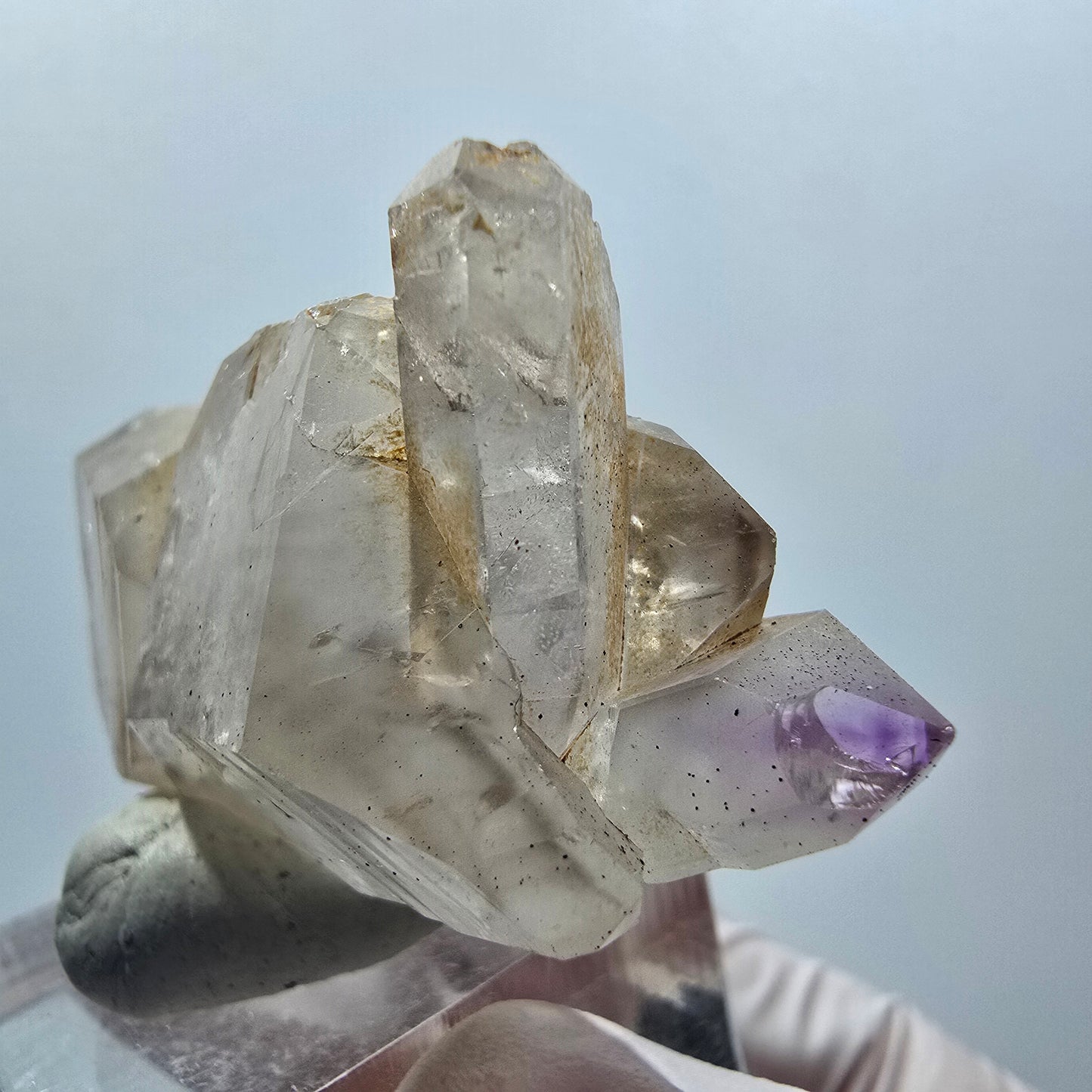 Seltene Skelett Phantom Amethyst Doppelender Spitze Goboboseb Namibia 55*24*18mm #12991