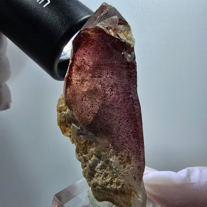 Skelett Phantom Amethyst mit Hyalit Opal auf Matrix Erongo, Namibia 72*32*23mm #12993