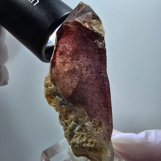 Skelett Phantom Amethyst mit Hyalit Opal auf Matrix Erongo, Namibia 72*32*23mm #12993