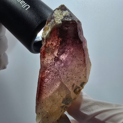 Skelett Phantom Amethyst mit Hyalit Opal auf Matrix Erongo, Namibia 72*32*23mm #12993
