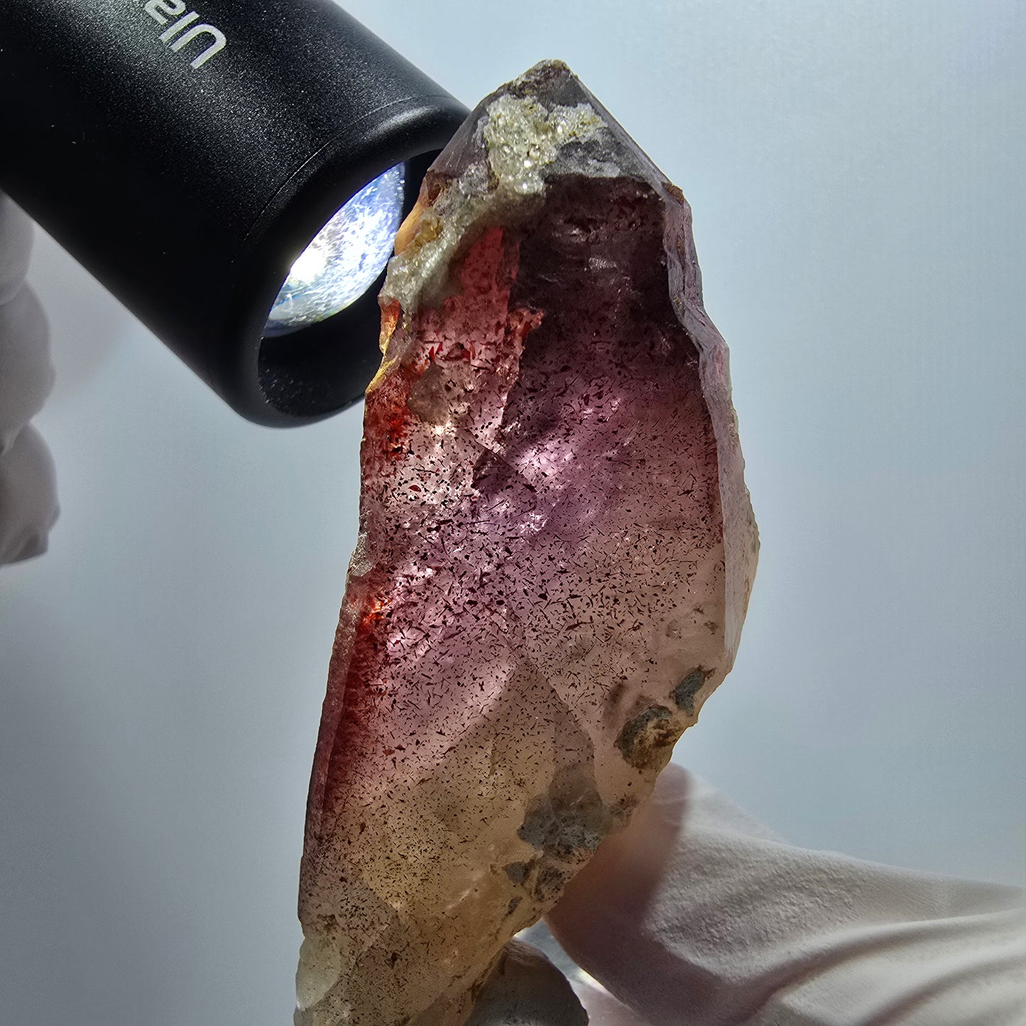 Skelett Phantom Amethyst mit Hyalit Opal auf Matrix Erongo, Namibia 72*32*23mm #12993