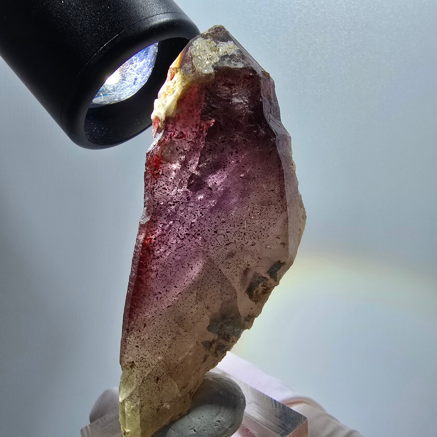 Skelett Phantom Amethyst mit Hyalit Opal auf Matrix Erongo, Namibia 72*32*23mm #12993