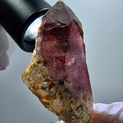Skelett Phantom Amethyst mit Hyalit Opal auf Matrix Erongo, Namibia 72*32*23mm #12993