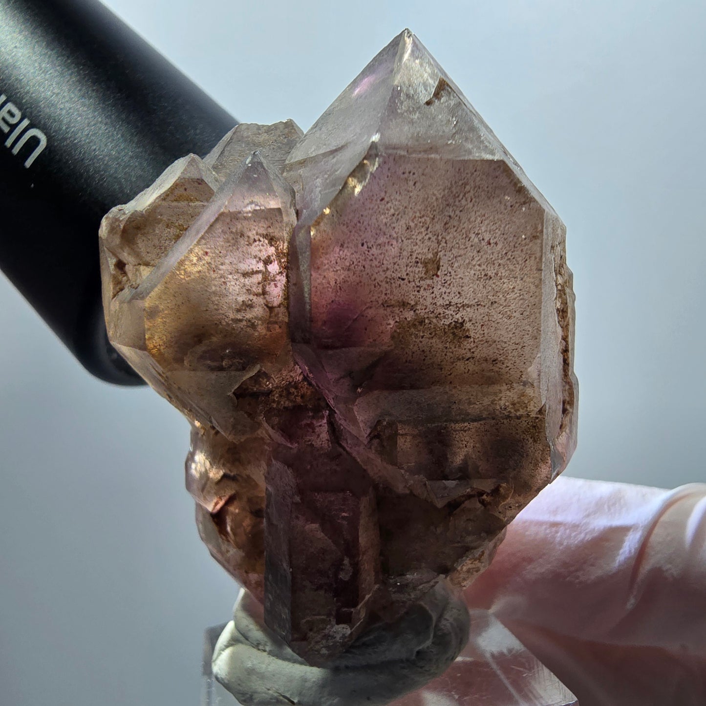 Seltene Skelett Phantom Amethyst Doppelender Spitze Goboboseb Namibia 54*40*26mm #12994