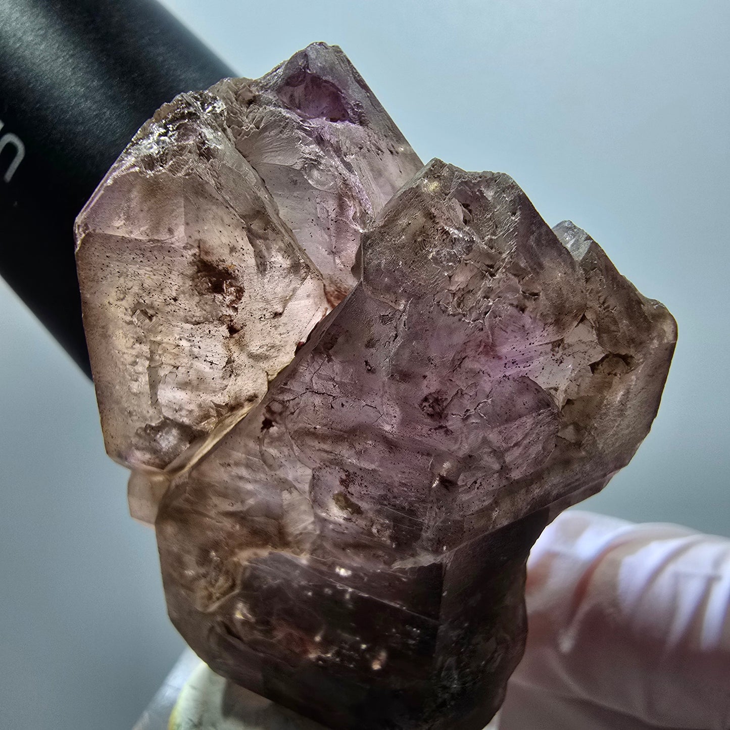 Seltene Skelett Phantom Amethyst Doppelender Spitze Goboboseb Namibia 54*40*26mm #12994