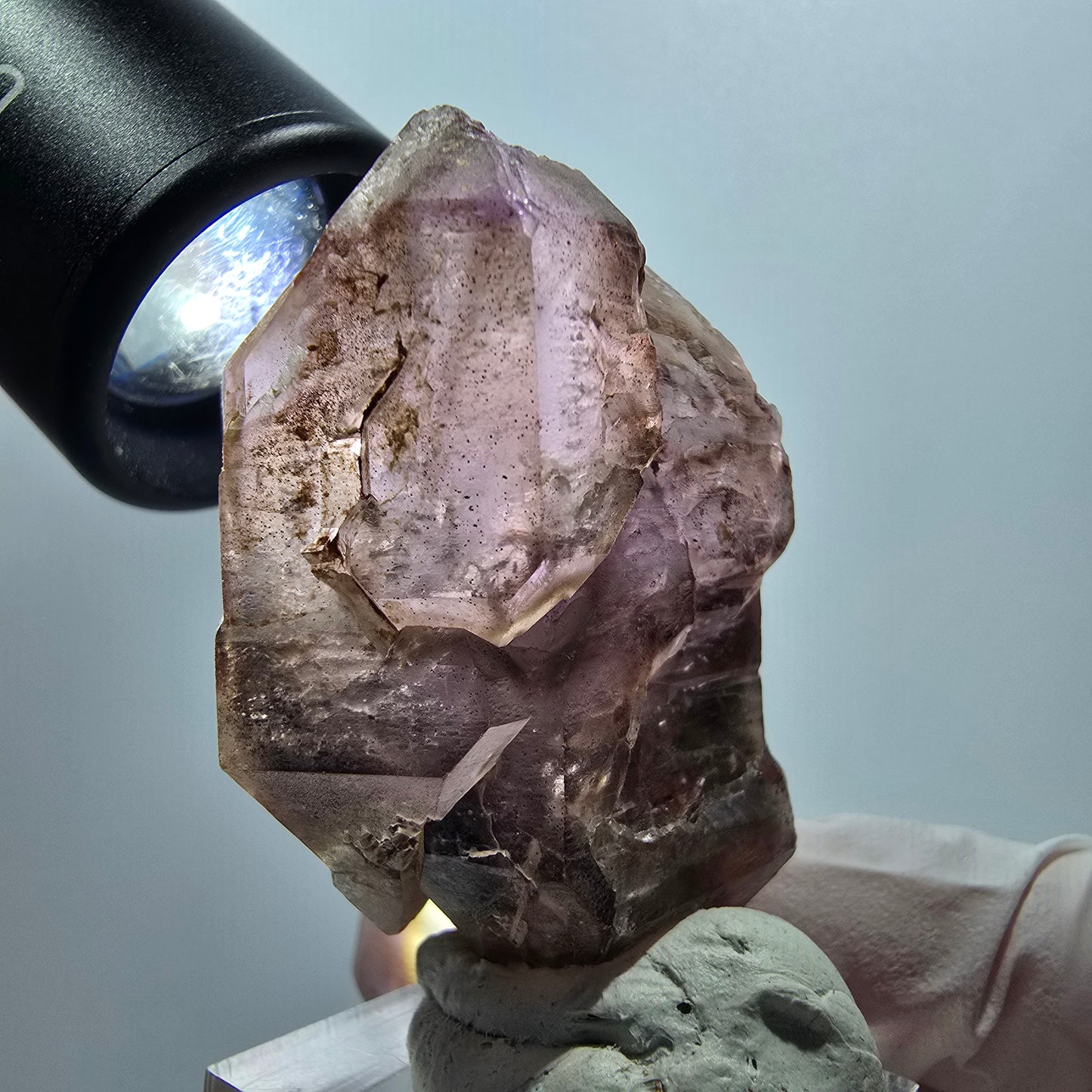 Seltene Skelett Phantom Amethyst Doppelender Spitze Goboboseb Namibia 54*40*26mm #12994