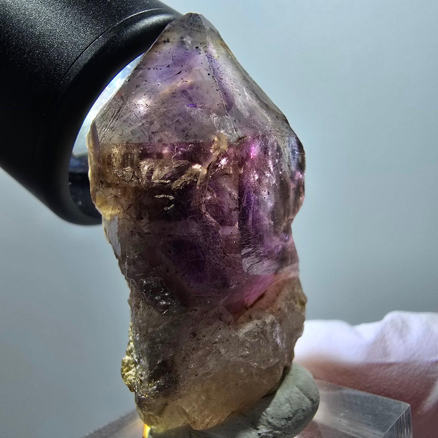 Enhydro Skelett Phantom Amethyst Spitze, 3x Blase Goboboseb, Namibia 46*27*21mm #12995