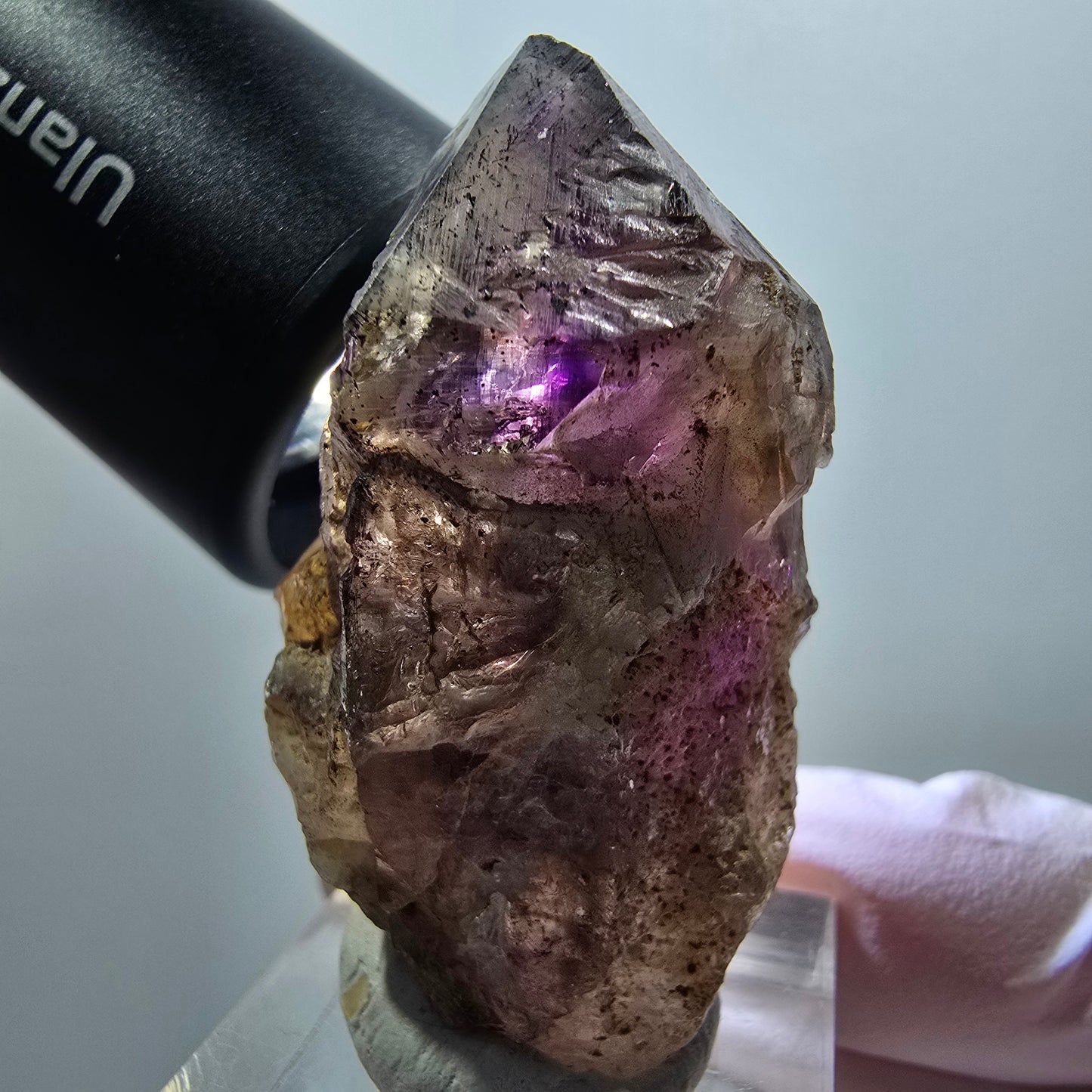 Enhydro Skelett Phantom Amethyst Spitze, 3x Blase Goboboseb, Namibia 46*27*21mm #12995