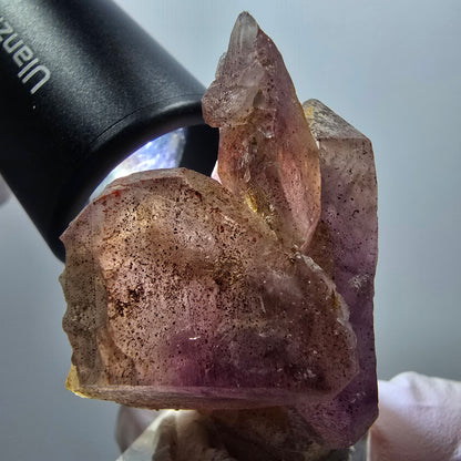 Seltene Skelett Phantom Amethyst Doppelender Spitze Goboboseb Namibia 51*34*28mm #12996