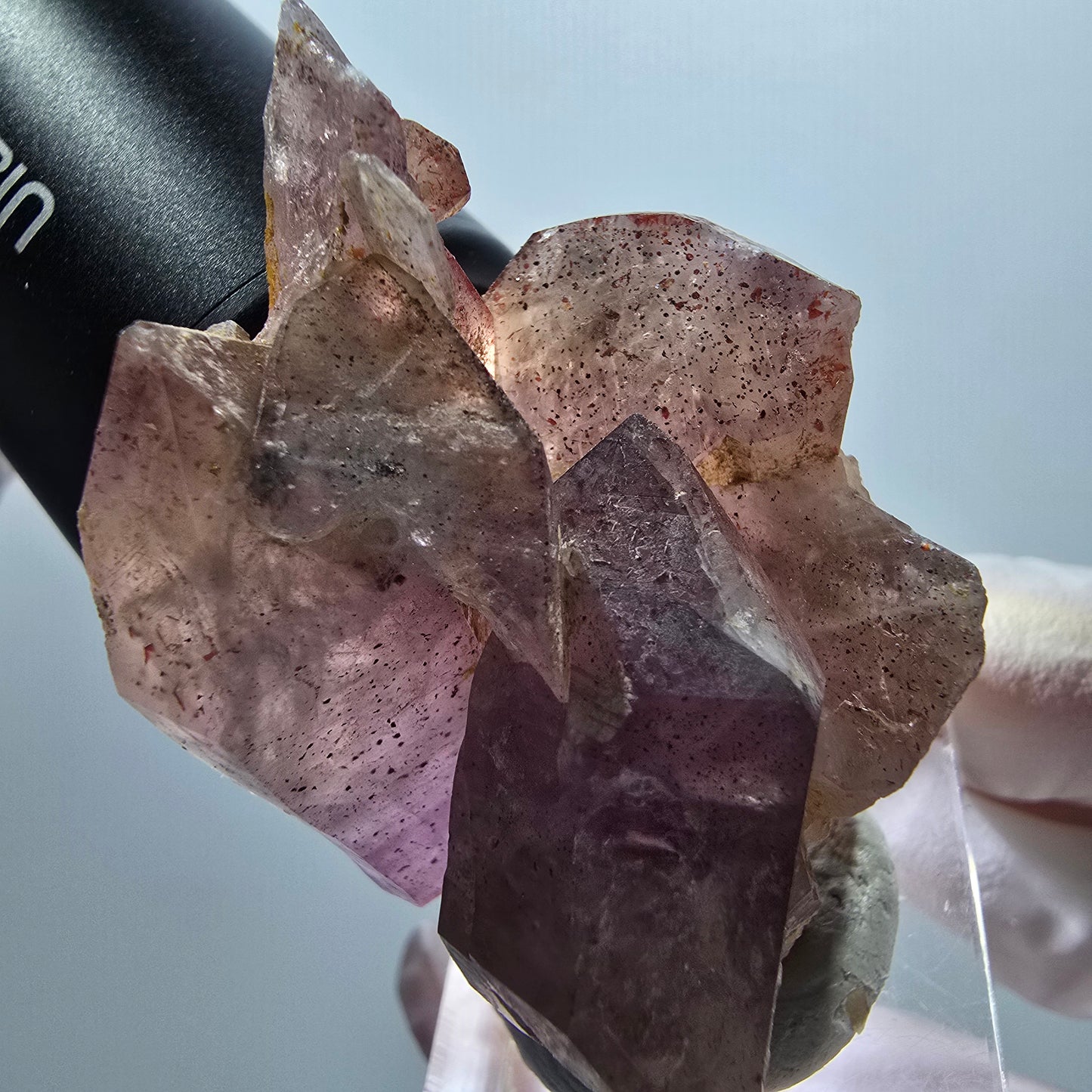 Seltene Skelett Phantom Amethyst Doppelender Spitze Goboboseb Namibia 51*34*28mm #12996