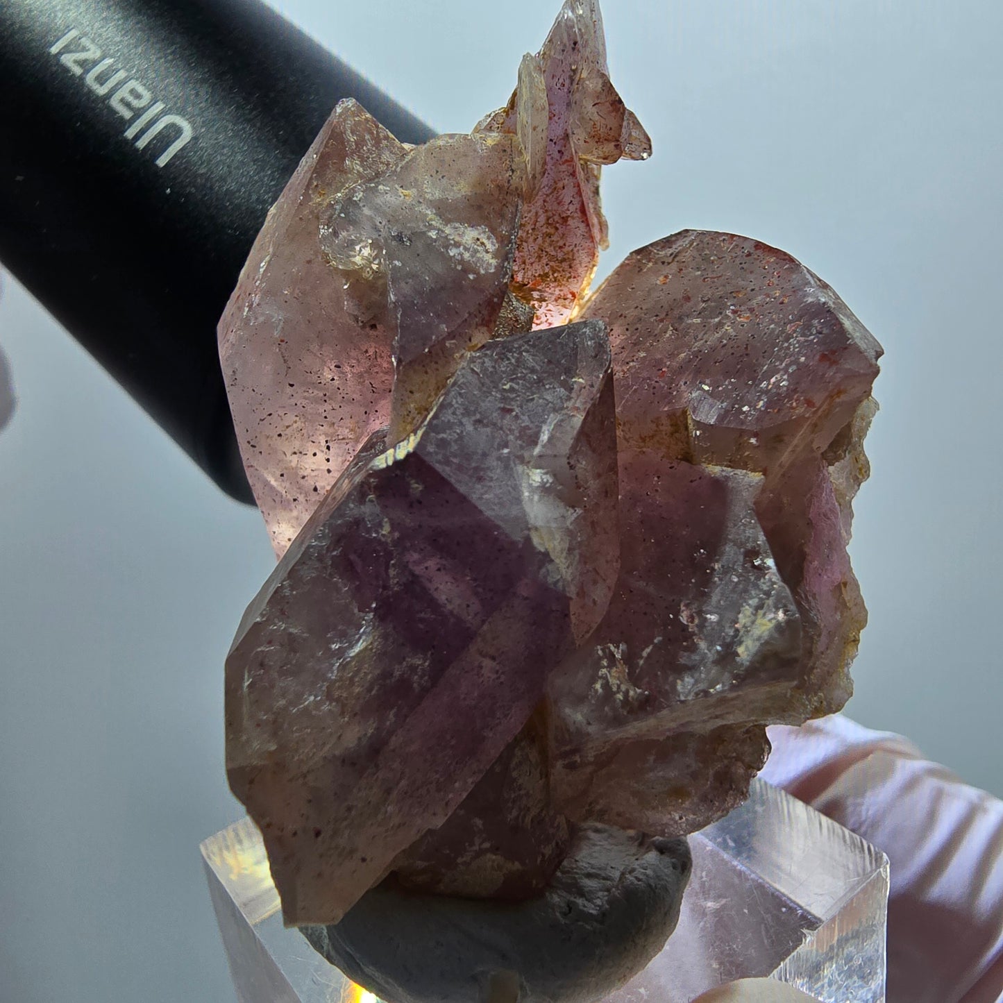 Seltene Skelett Phantom Amethyst Doppelender Spitze Goboboseb Namibia 51*34*28mm #12996