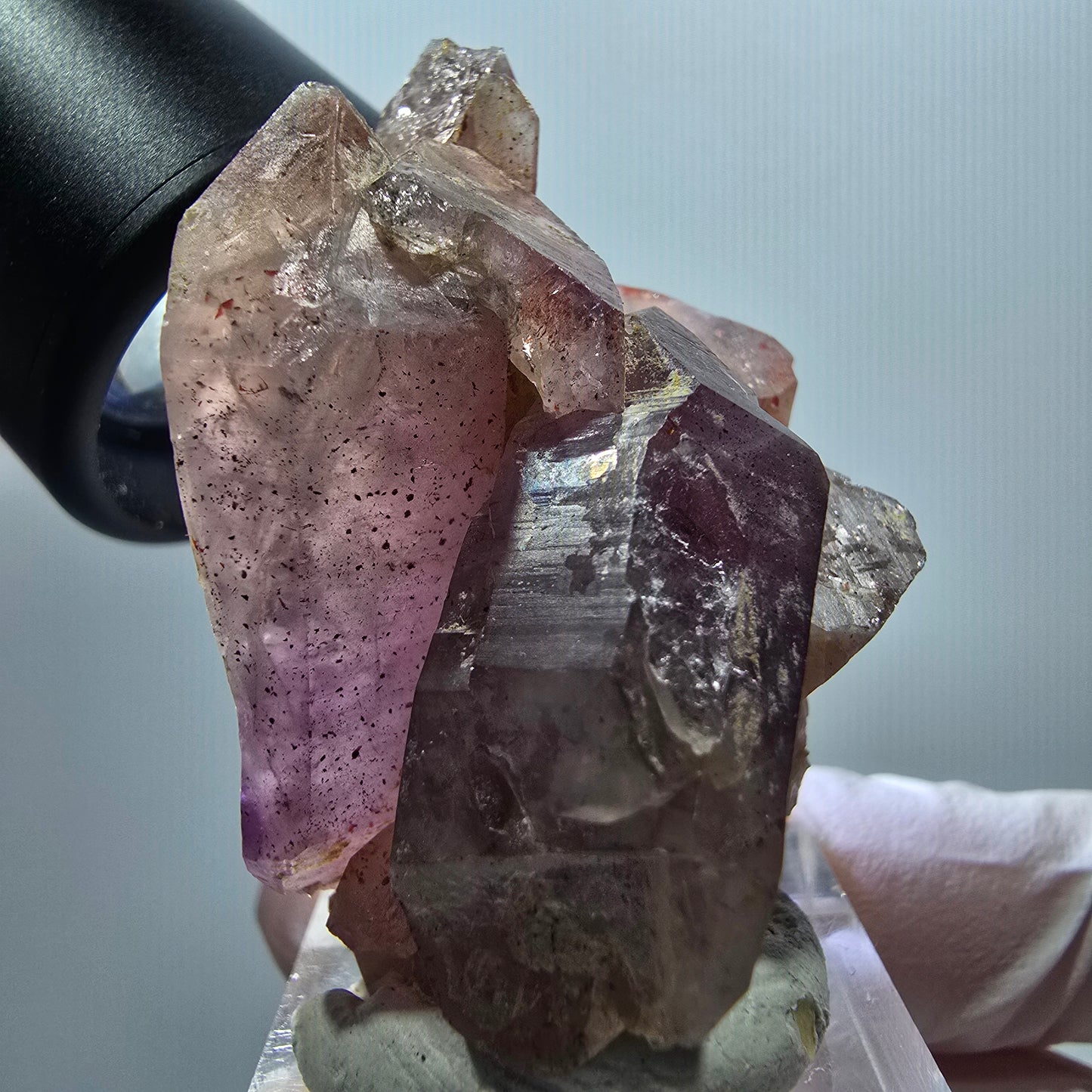 Seltene Skelett Phantom Amethyst Doppelender Spitze Goboboseb Namibia 51*34*28mm #12996