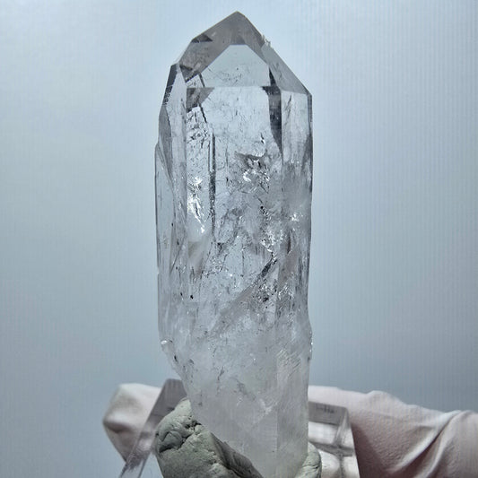 Lemurian Phantom Rauchquarz mit Hämatit Spitze Streep Mine, Namibia 55*27*18mm #12997