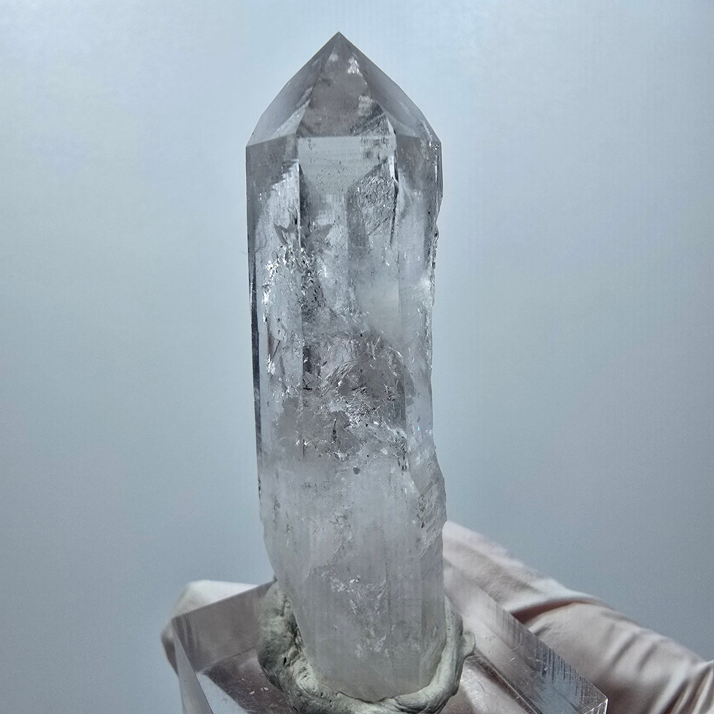 Lemurian Phantom Rauchquarz mit Hämatit Spitze Streep Mine, Namibia 55*27*18mm #12997