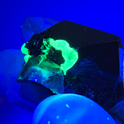 Sym. Tourmaline Schörl, quartz fumé, stade hyalite Erongo, Namibie 23*21*20mm 
