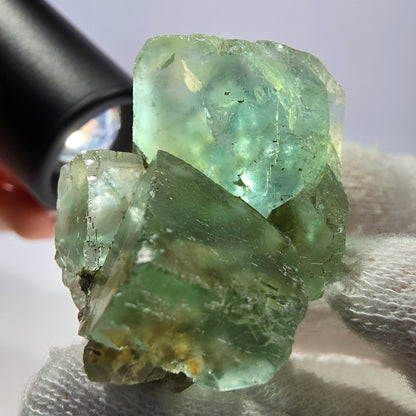 Rare spécimen de cube de fluorite fantôme, parqueté vert Okorusu, Namibie, 45 x 29 x 23 mm 