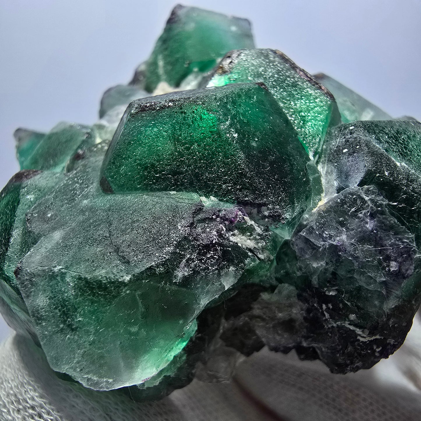 Rare Phantom Fluorite zonal, Schorl Tourmaline Hyalite Erongo, Namibia 79*70*56mm 