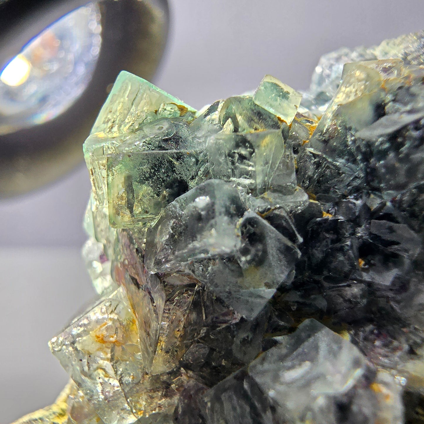 Cube de fluorite fantôme zonal, spécimen d'orthose, Erongo, Namibie, 61 x 50 x 32 mm 