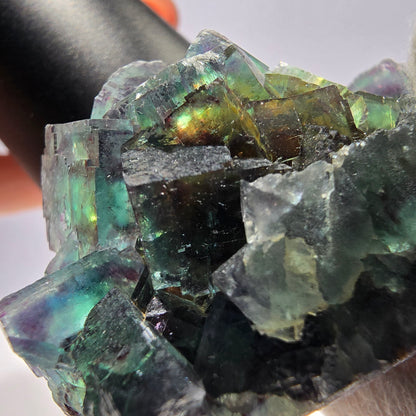 Seltene Phantom Fluorit Würfel Stufe, grün lila Okorusu Namibia 80*24*32mm