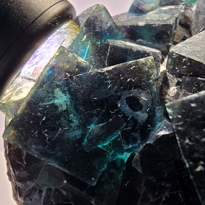Grand spécimen de cube de fluorite fantôme, zonal – Nouvelle découverte ! Okorusu, Namibie, 116 x 72 x 30 mm 