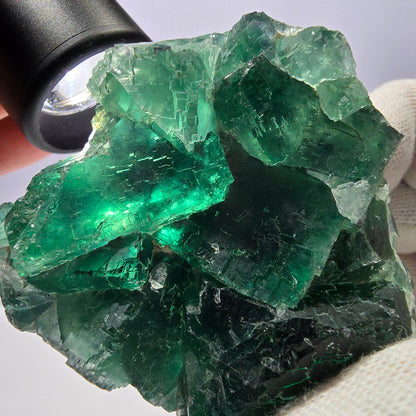 Rare spécimen de cube de fluorite fantôme, parqueté vert Okorusu, Namibie, 79 x 72 x 36 mm 
