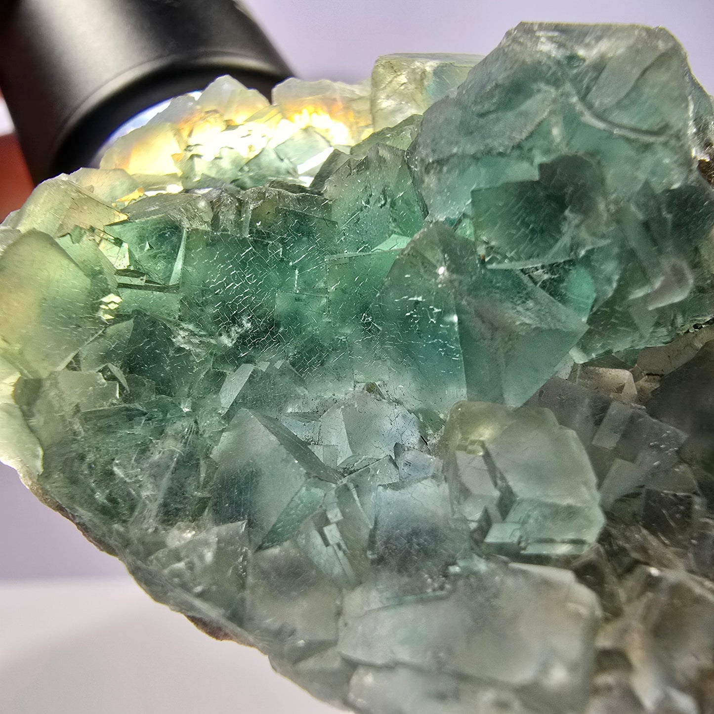 Cube de fluorite fantôme vert étagé Okorusu, Namibie 61 x 42 x 20 mm 