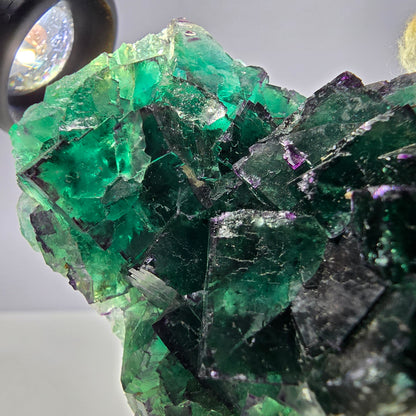 Cube de fluorite fantôme parqueté, zonal Okorusu Namibie 82*57*47mm 