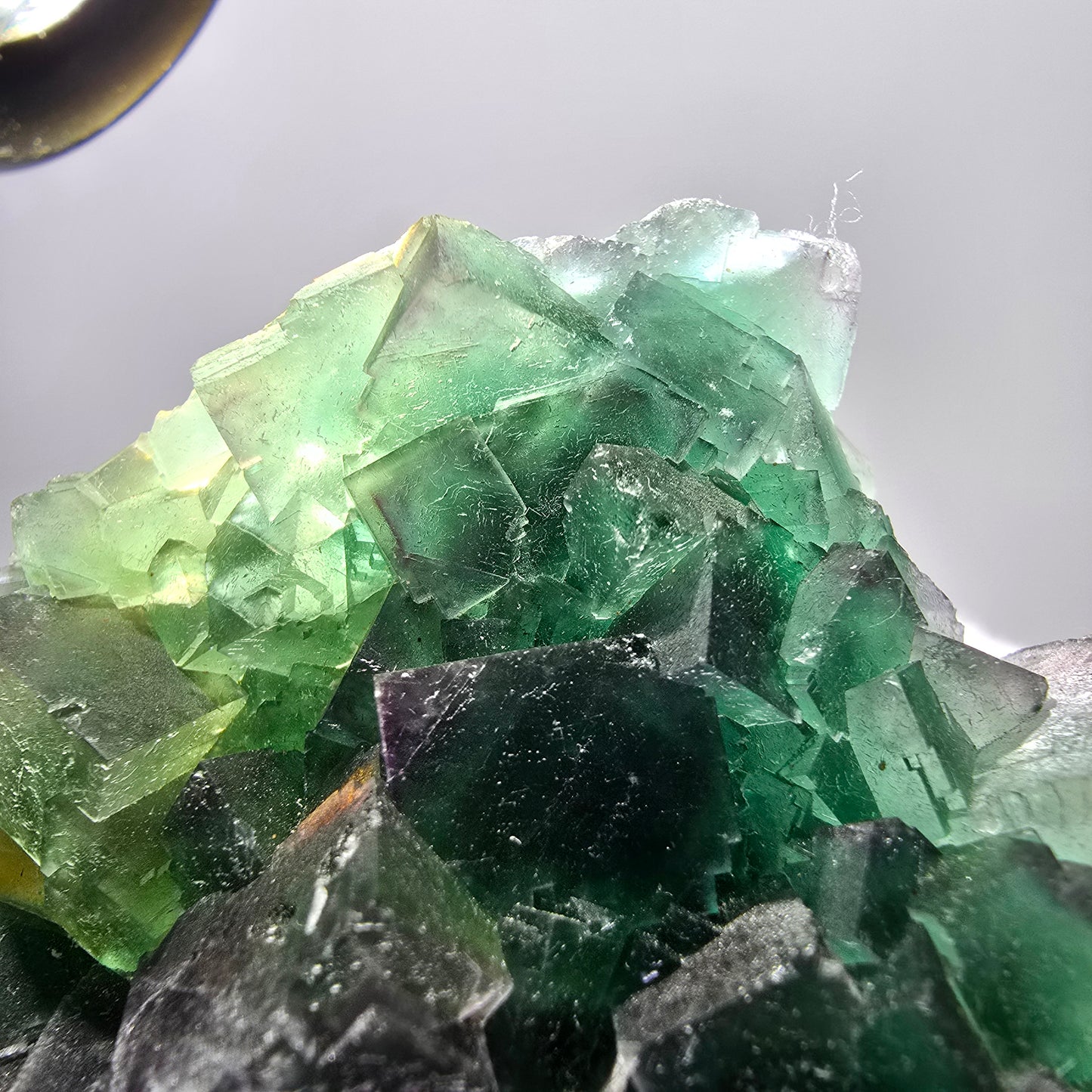 Grand spécimen de cube de fluorite fantôme, parqueté, double face Okorusu, Namibie 98*91*71mm 