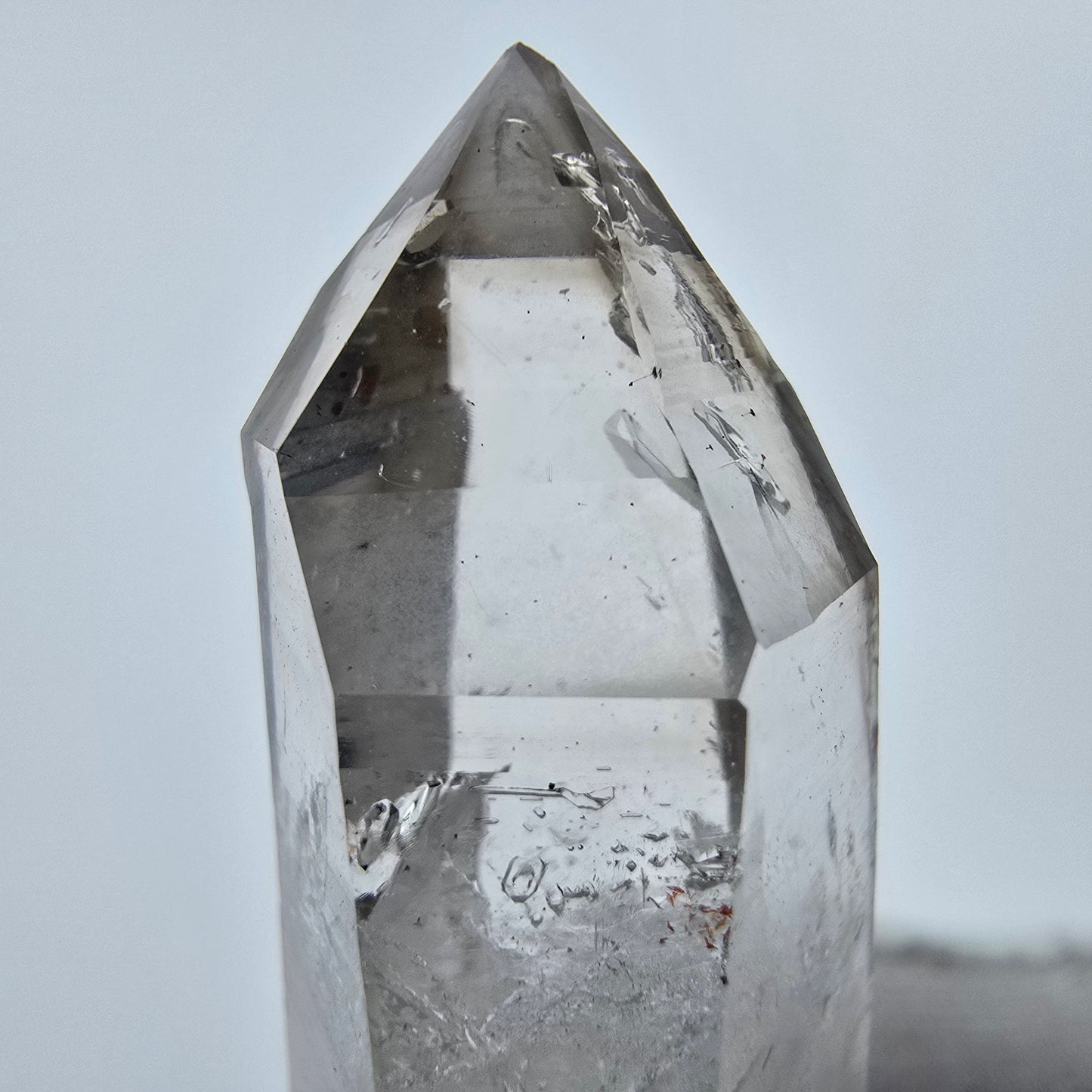 Enhydro Phantom Smoky Quartz Sceptre Tip 1x Bubble Goboboseb, Namibie 45*23*16mm 