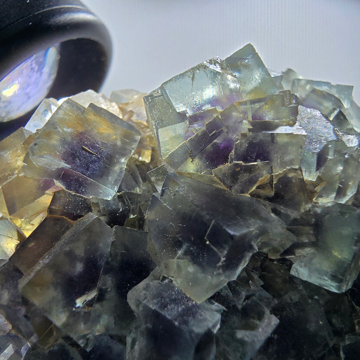 Seltene Phantom Fluorit Würfel Stufe, grün lila Okorusu, Namibia 76*69*34mm #13026