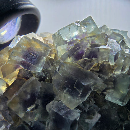Seltene Phantom Fluorit Würfel Stufe, grün lila Okorusu, Namibia 76*69*34mm #13026