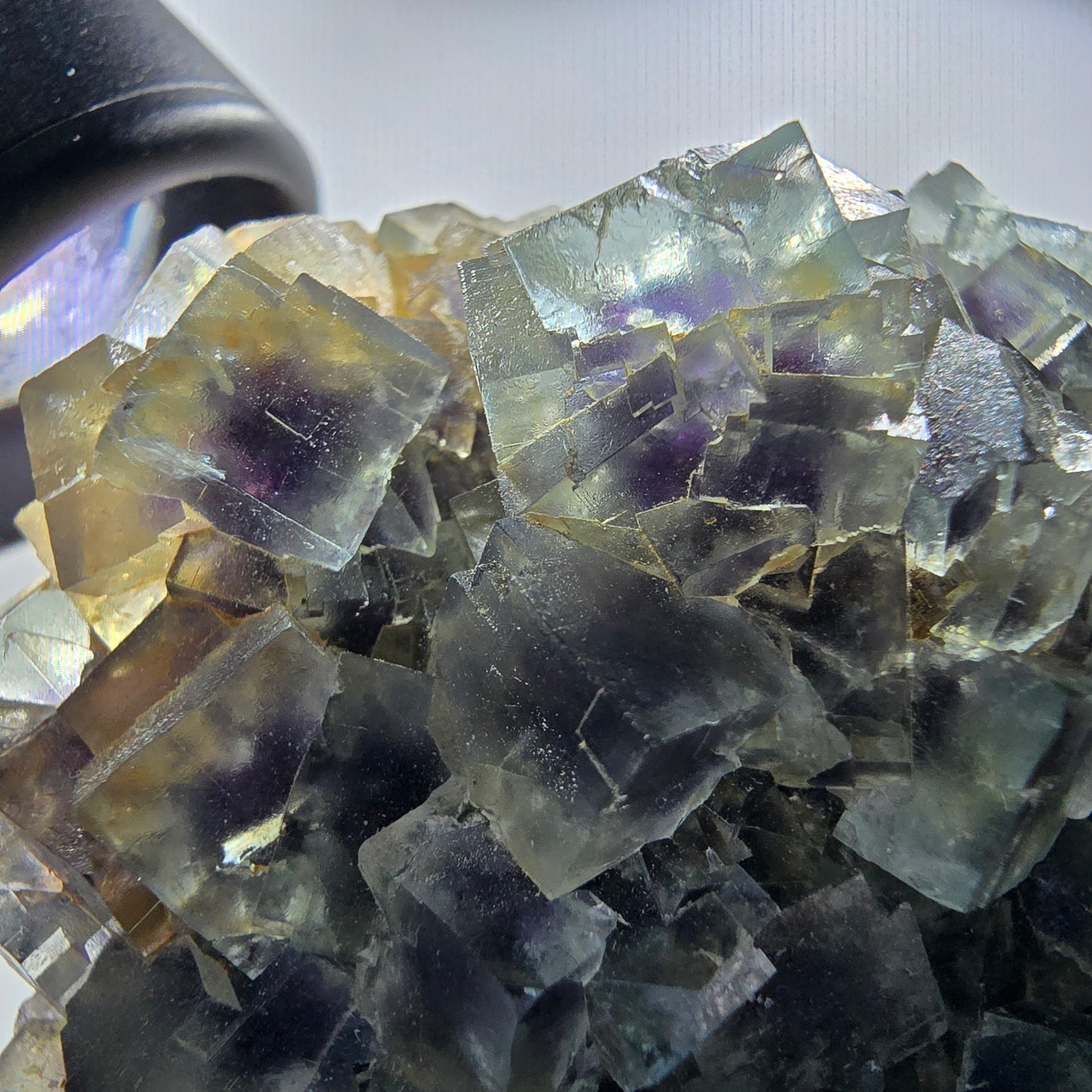 Seltene Phantom Fluorit Würfel Stufe, grün lila Okorusu, Namibia 76*69*34mm #13026