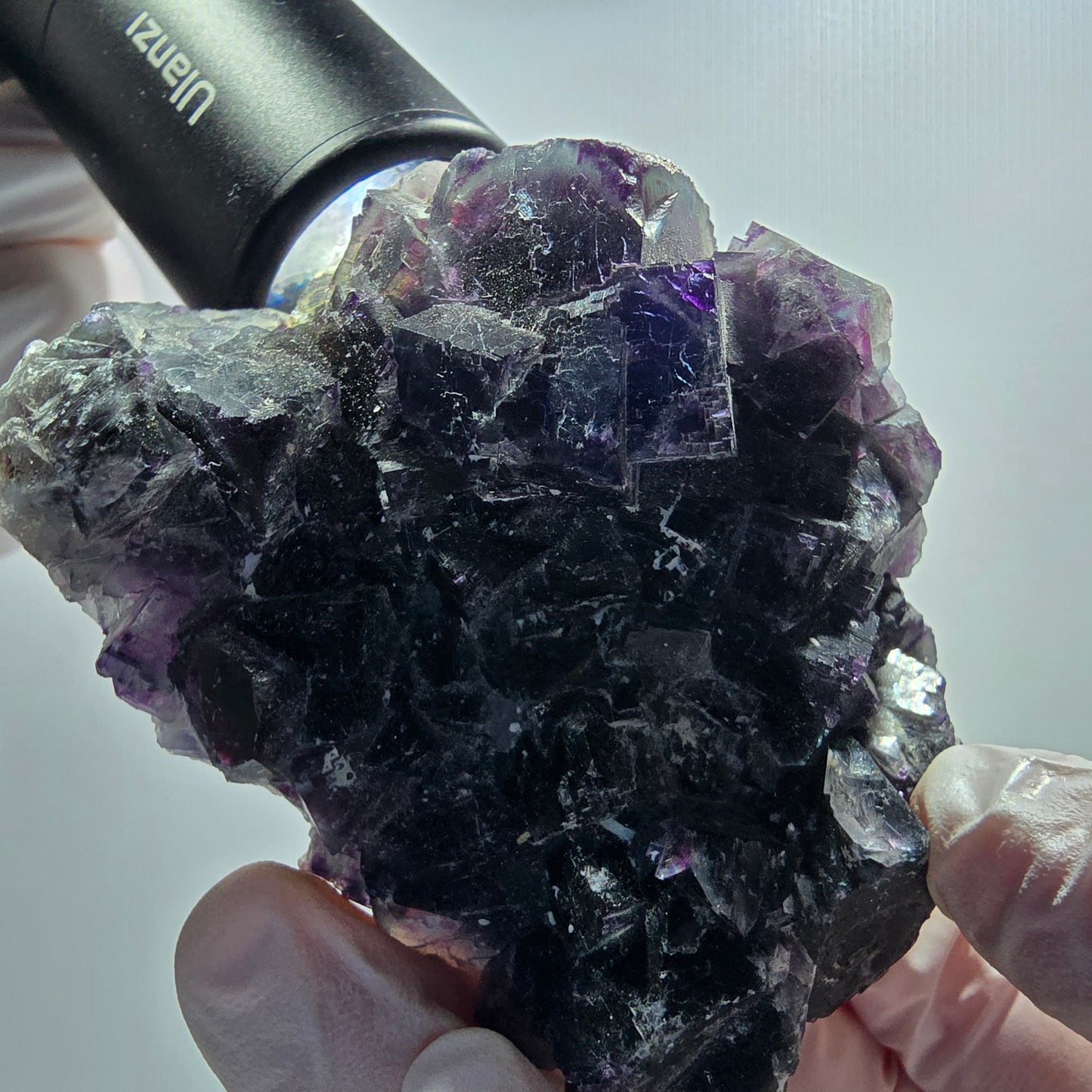 Seltene Phantom Fluorit Würfel Stufe, grün lila Okorusu, Namibia 75*52*33mm #13028