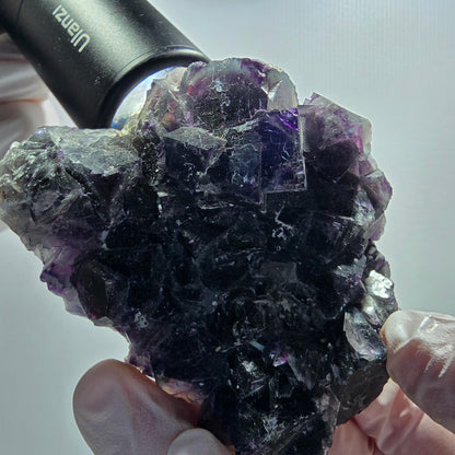 Seltene Phantom Fluorit Würfel Stufe, grün lila Okorusu, Namibia 75*52*33mm #13028