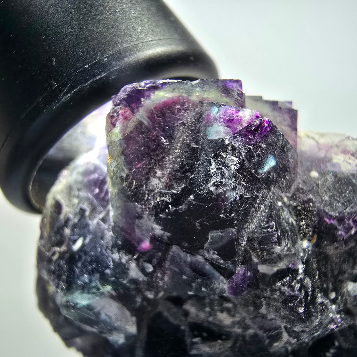 Seltene Phantom Fluorit Würfel Stufe, grün lila Okorusu, Namibia 75*52*33mm #13028