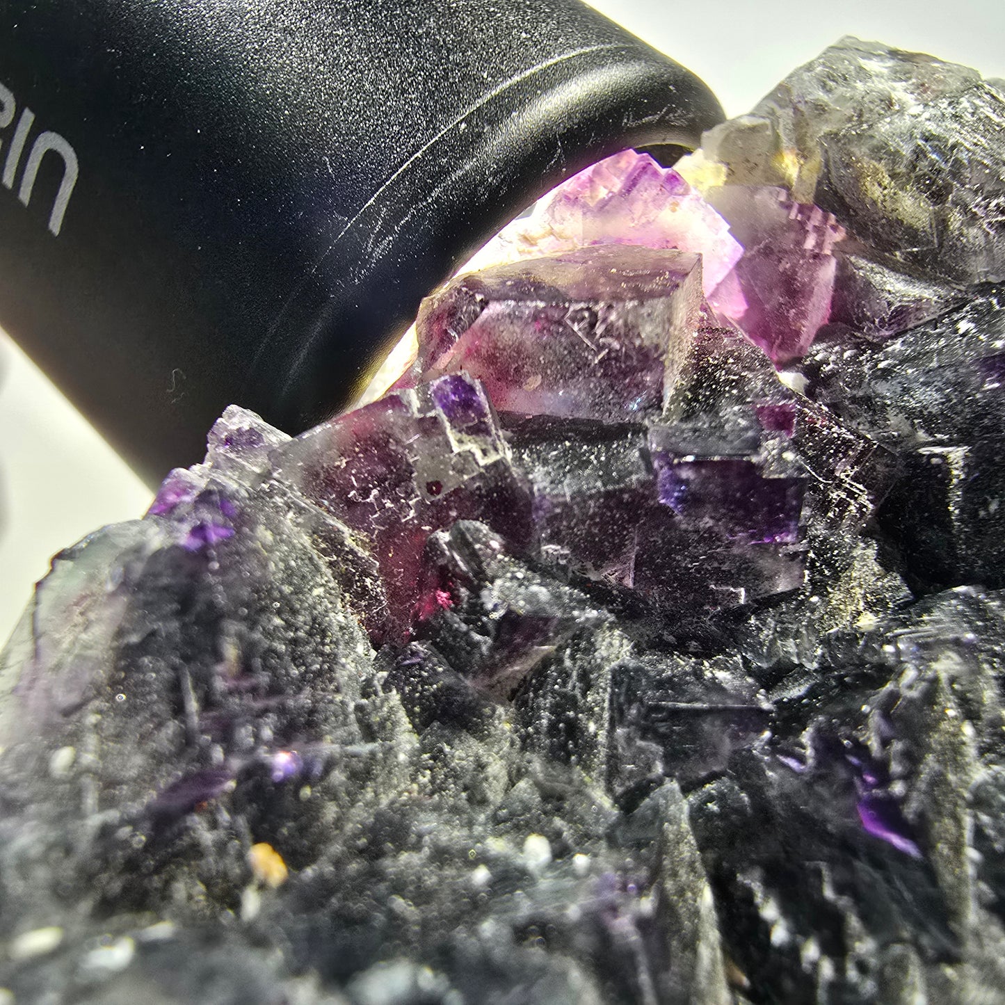 Seltene Phantom Fluorit Würfel Stufe, grün lila Okorusu, Namibia 75*52*33mm #13028