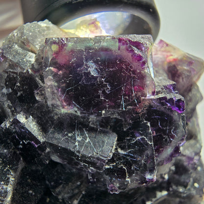 Seltene Phantom Fluorit Würfel Stufe, grün lila Okorusu, Namibia 75*52*33mm #13028