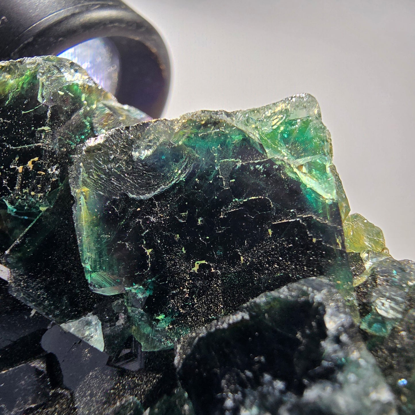 Seltene Phantom Fluorit Würfel Stufe, grün lila Okorusu, Namibia 59*47*17mm #13029