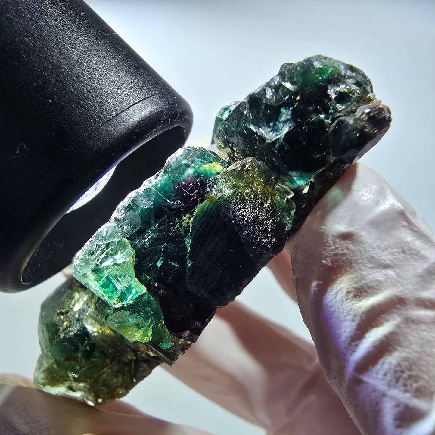 Seltene Phantom Fluorit Würfel Stufe, grün lila Okorusu, Namibia 59*47*17mm #13029