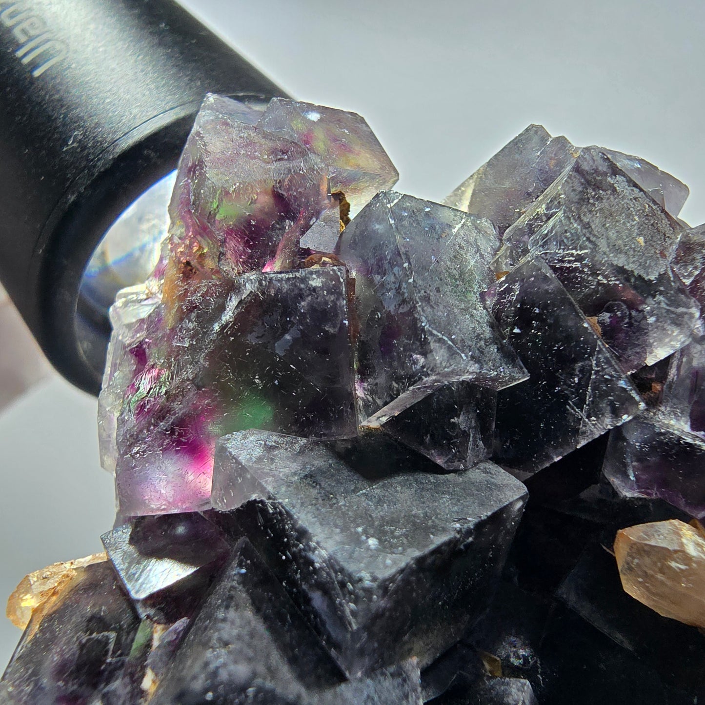Phantom Fluorit Würfel, Quarz Stufe, grün lila Okorusu, Namibia 56*54*32mm #13030