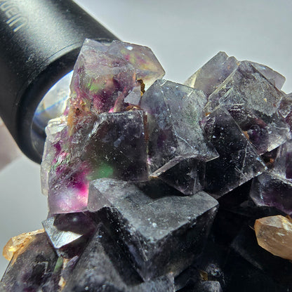 Phantom Fluorit Würfel, Quarz Stufe, grün lila Okorusu, Namibia 56*54*32mm #13030