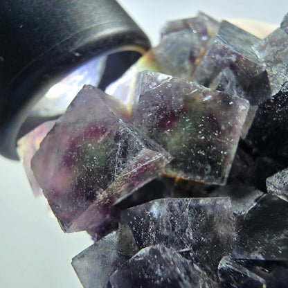 Phantom Fluorit Würfel, Quarz Stufe, grün lila Okorusu, Namibia 56*54*32mm #13030