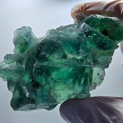 Seltene Phantom Fluorit Würfel Stufe parkettiert grün Okorusu Namibia 80*54*20mm #13031