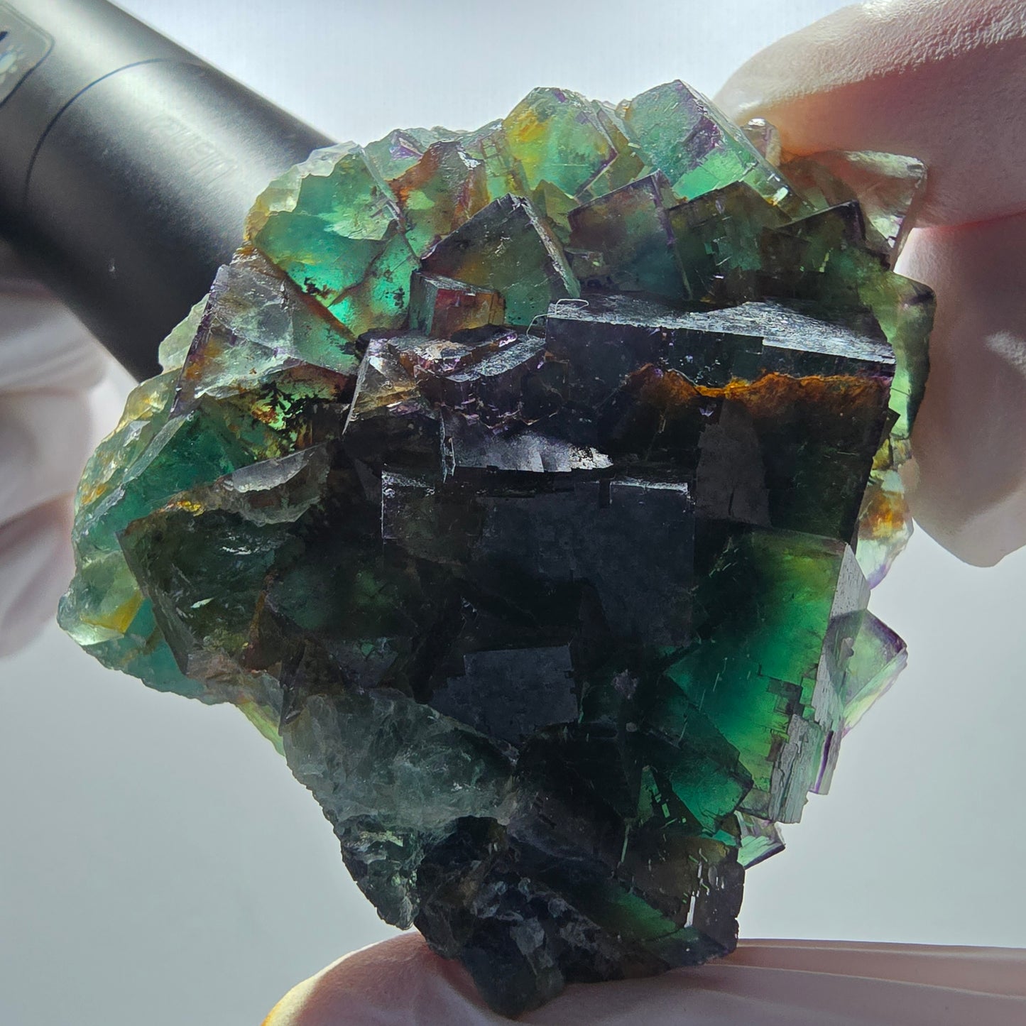 Seltene Phantom Fluorit Würfel Stufe, grün lila Okorusu, Namibia 63*56*21mm #13032